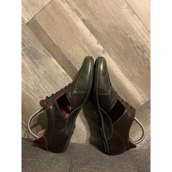 Salvatore Ferragamo Mens Size 10.5 Brown Leather Suede Sneakers Tennis 5512 016U main image 5